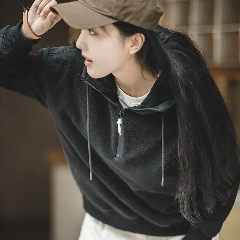 Pull Polaire Femme avec Capuche Hiver
