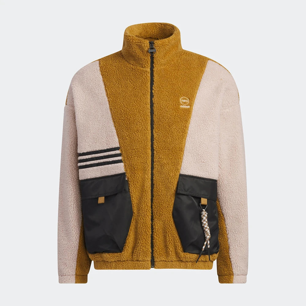 Veste polaire unisexe marron vintage – mode rétro automne hiver